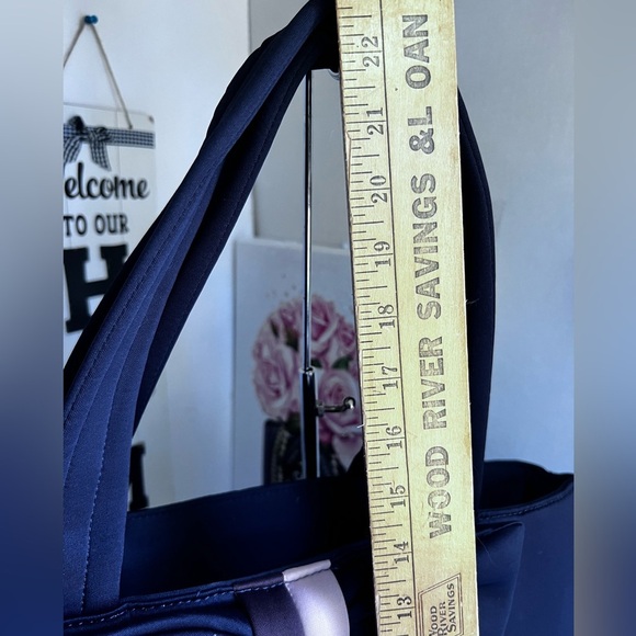 Stella  Dot Crush It Bow Navy and  pink Tote bag - Picture 10 of 13